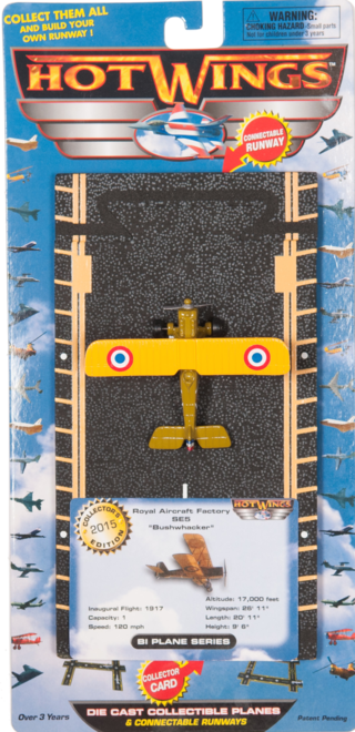 Hot Wings Bushwhacker SE5 Diecast Metal Model w Track Military Aviation Museum