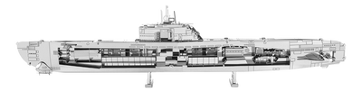Metal Earth German U-Boat Type XXI, MMS121