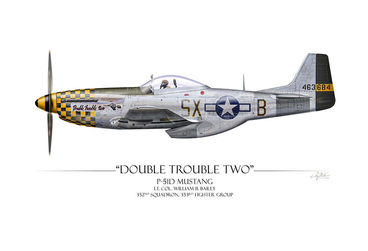 P-51 Mustang Profile Print (18x12)