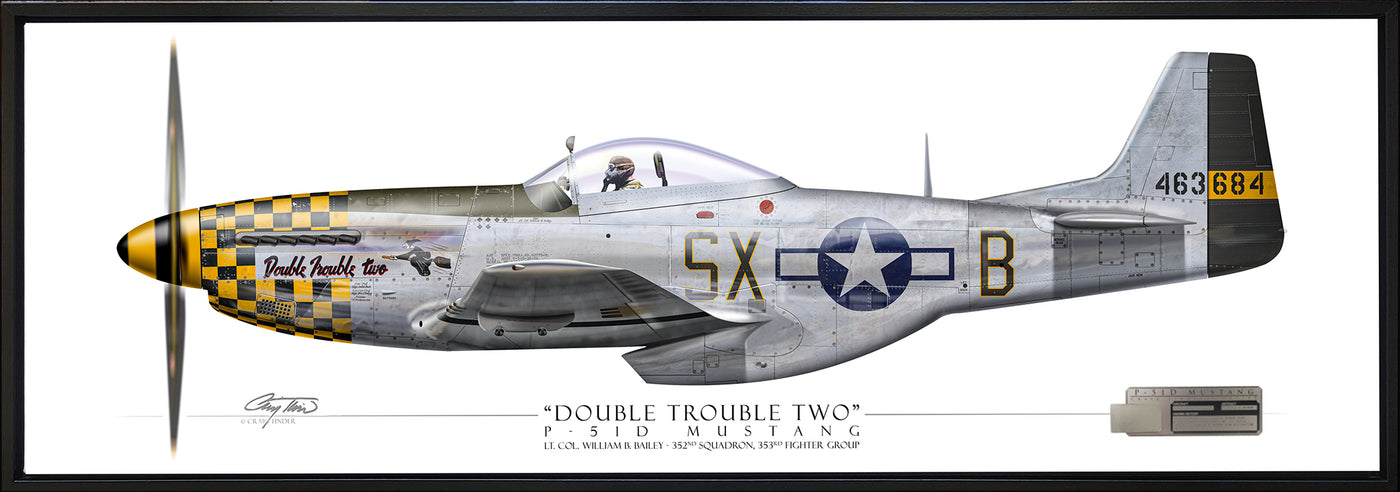 P-51 Mustang Framed Panoramic Print
