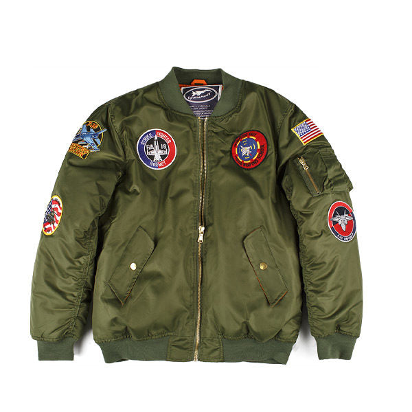 MA-1 Adult Green Flight Jacket - 6 Patches – Military MA-1 Adult Green Flight Jacket - 6 Patches – Military
