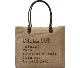 Vintage Addiction "Chill Out" Recycled Military Tent Market Tote
